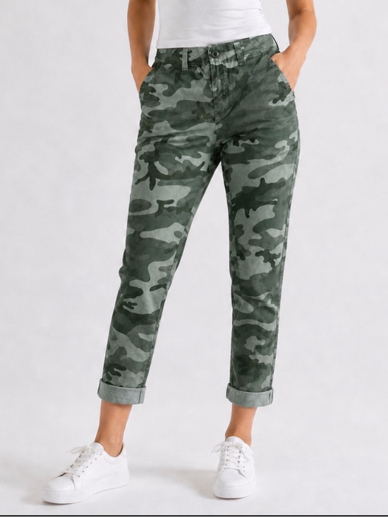 GAP Pants - Gap Military Camoflauge Cotton‎ Midrise Safari Slim Stretch Ankle Pants Size 0